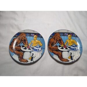 2x Vintage Star Wars Sigma The TasteSetter 8" Plate Chewbacca C3PO R2D2
